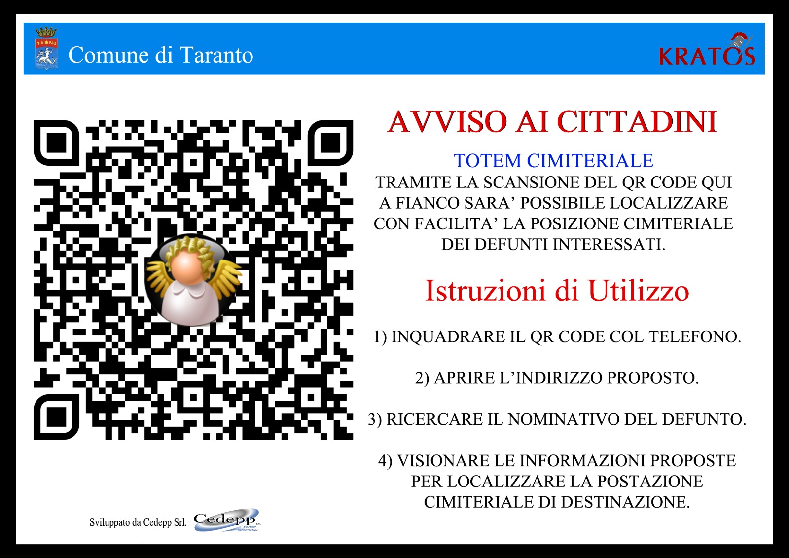 QR code ricerca defunto